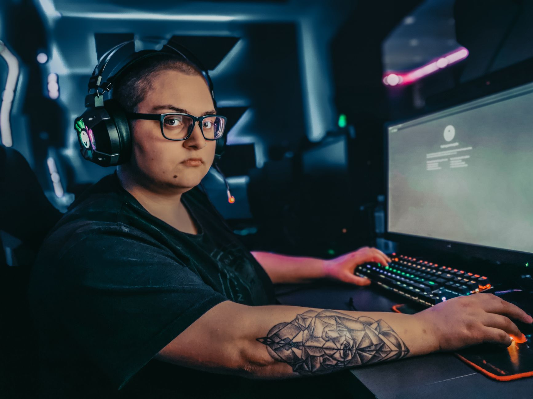 DAREU adaptive gaming peripherals displayed at an exhibition